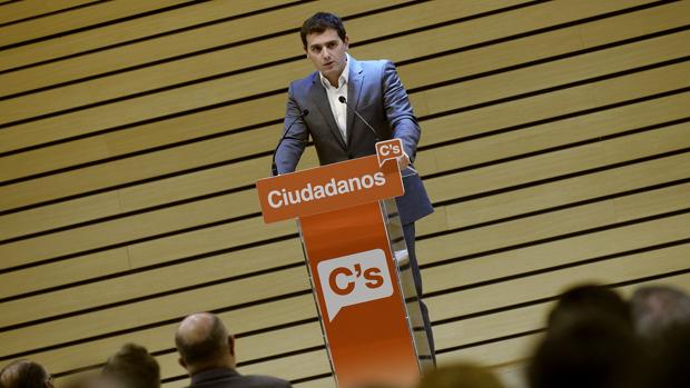 Albert Rivera ayer durante un acto en Valladolid