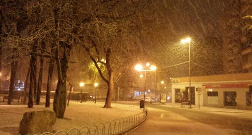 Zona nevada en el casco urbano de Denia