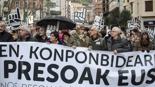 Manifestación en Bilbao el pasado 14 de enero a favor de los presos de ETA