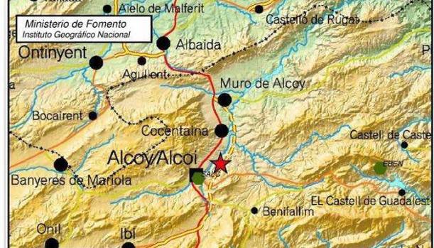 Registrado un terremoto de intensidad 2.2 entre Alcoy y Cocentaina