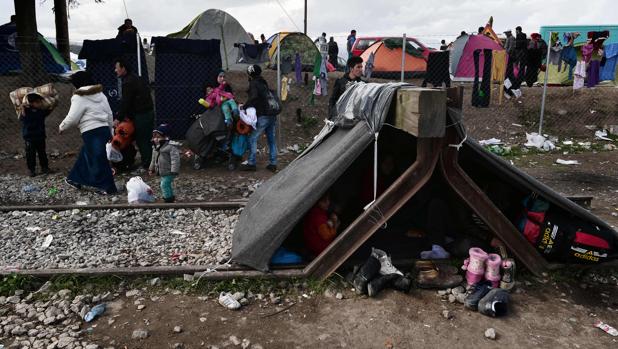 Un campo de refugiados en Grecia