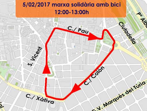 Imatge del recorregut de la marxa solidària en València