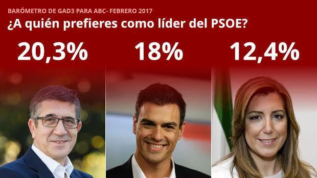 Los votantes del PSOE prefieren que Patxi López o Pedro Sánchez lideren el partido