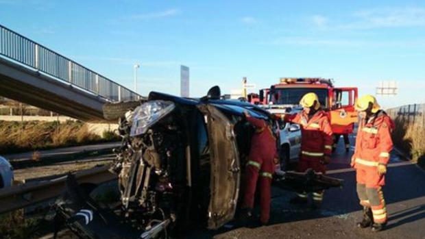 Accidente de tráfico ocurrido también en el municiipio de Meliana hace una semana