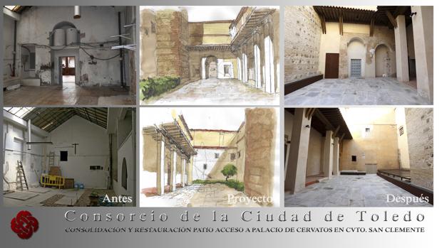 Comienza la recuperación de la portada del palacio de Cervatos en Toledo