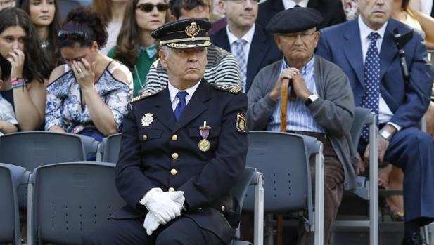 Eugenio Pino durante la celebración del patrón de la Policía Municipal