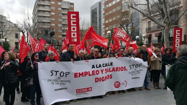 Manifestación de los sindicatos en Ciudad Real