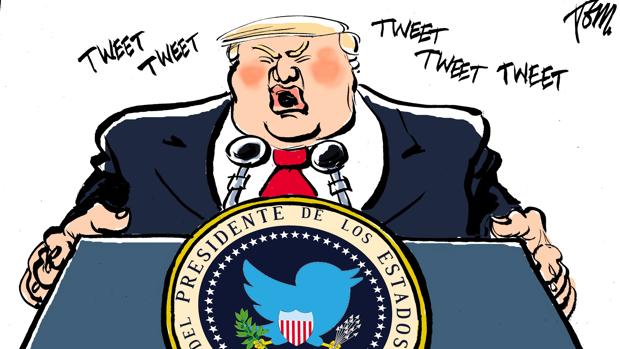 Caricatura de Trump realizada por el humorista gráfico Tom Jenssen
