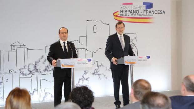 Hollande y Rajoy en Pompidou de Málaga