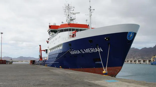 El buque oceanográfico en Mindelo, Cabo Verde, donde Plocan ha realizado pruebas cientítifcas