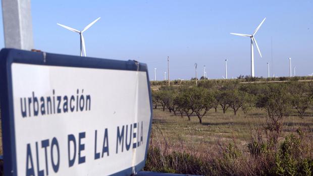 Aerogeneradores instalados en La Muela (Zaragoza)