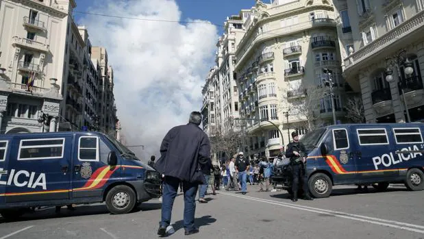 Imagen de un operativo de la Policía Nacional en Valencia