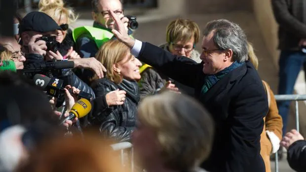 Artur Mas, el 6 de febrero, tras el primer día de juicio por el 9-N en el TSJC
