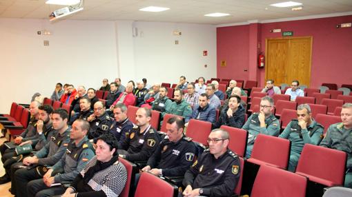 Efectivos del dispositivo de la Guardia Civil, en la presentación en Callosa d'En Sarrià