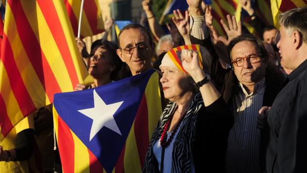 Protesta independentista organizada por la Asamblea Nacional Catalana en 2013