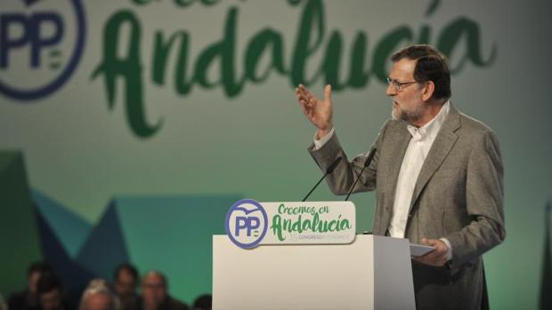 Mariano Rajoy, durante el Congreso del PP andaluz