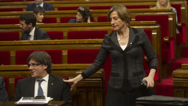 Forcadell y Puigdemont, en el Parlament