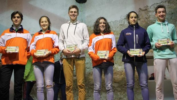 Algunos de los premiados en la gala de la Liga de Orientación de Castilla-La Mancha 2016