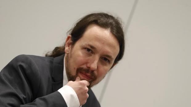 El secretario general de Podemos, Pablo Iglesias, este lunes durante la presentación de un libro