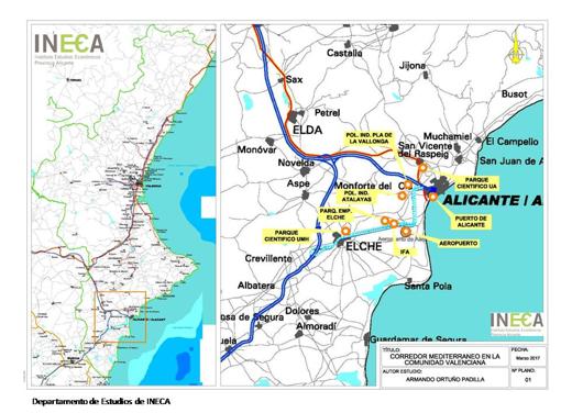 Ineca plantea cuatro puntos ferroviarios «vitales» para evitar que el Corredor se deje el eje Elche-Alicante