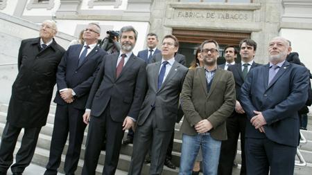 Autoridades en la inauguración de la nueva sede de la Audiencia de La Coruña