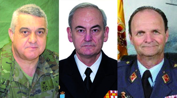 General Varela, almirante Calderón y general Salto