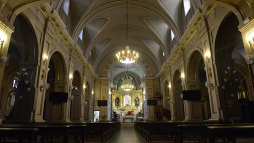 Interior de la parroquia, reconstruida tras la Guerra Civil