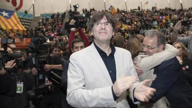 Carles Puigdemont durante la quinta asamblea general ordinaria de la entidad soberanista ANC