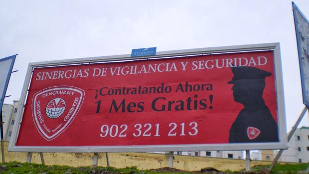 Un anuncio de la empresa de seguridad en Las Palmas capital