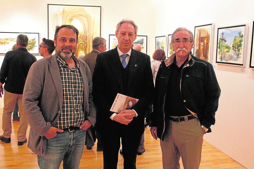 El vicealcalde, José María González Cabezas. con el concejal Javier Mateo y el artista toledano José Llorens Nacho