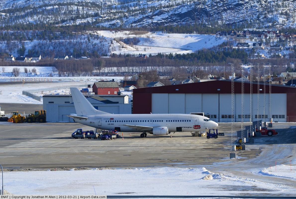 Un aparato de Norwegia en el aeropuerto de Alta, Finmark, Noruega