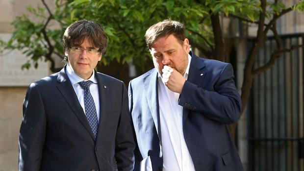 Puigdemont, ayer junto a Junqueras