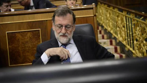 Mariano Rajoy este miércoles en el Congreso