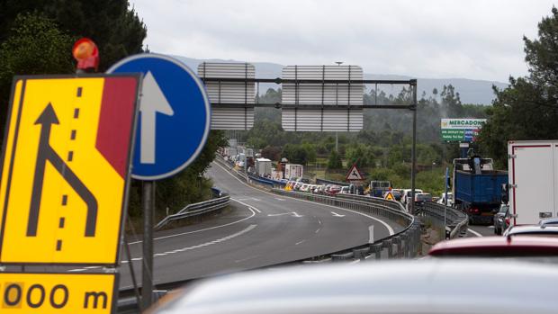 Atascos en el frontera entre Galicia y Portugal