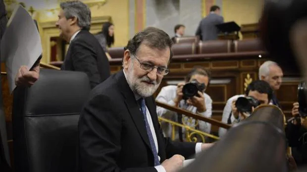 Rajoy, en la sesión de control en el Congreso, ayer