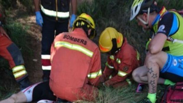 Rescatado un ciclista herido en un barranco de Picassent