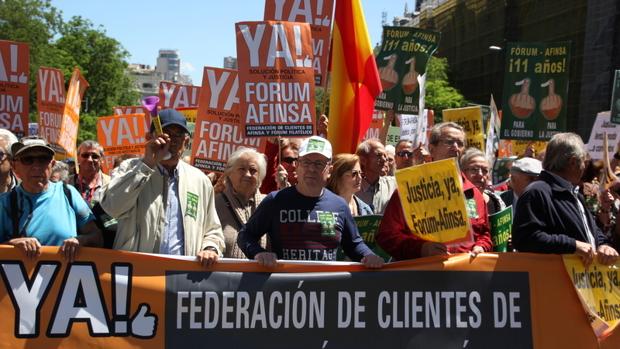 Manifestación de los afectados de Afinsa y Fórum