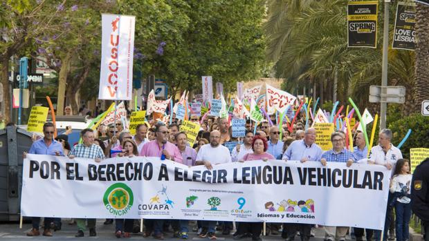 Imagen de la manifestación de este viernes en Alicante