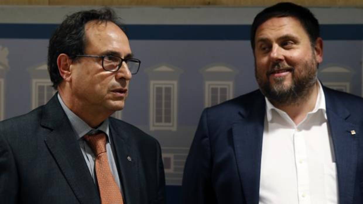 Imagen del conseller valenciano Vicent Soler y el vicepresidente catalán, Oriol Junqueras