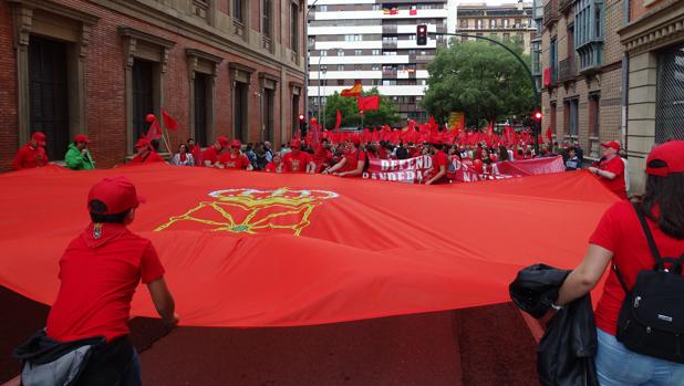 Más de 23.000 personas se manifiestan en Pamplona «en defensa de la bandera de Navarra»