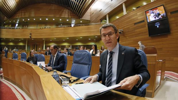 Alberto Núñez Feijóo, ayer en el Parlamento autonómico