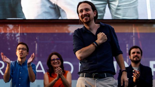 Pablo Iglesias, en un mitin de Unidos Podemos en la campaña del 26-J