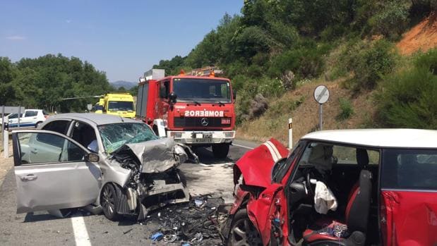 Los dos vehículos siniestrados en el accidente del lunes, en Las Rozas de Puerto Real