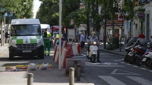 El tramo recién peatonalizado en la calle Galileo