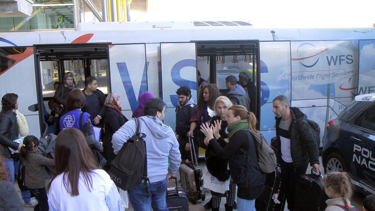 Llegada a Madrid, el pasado mes de mzrzo, de 27 refugiados sirios procedente de Grecia