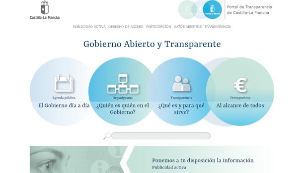 Página principal del portal de transparencia de la Junta