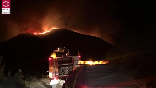 Imagen del incendio tomada la pasada noche