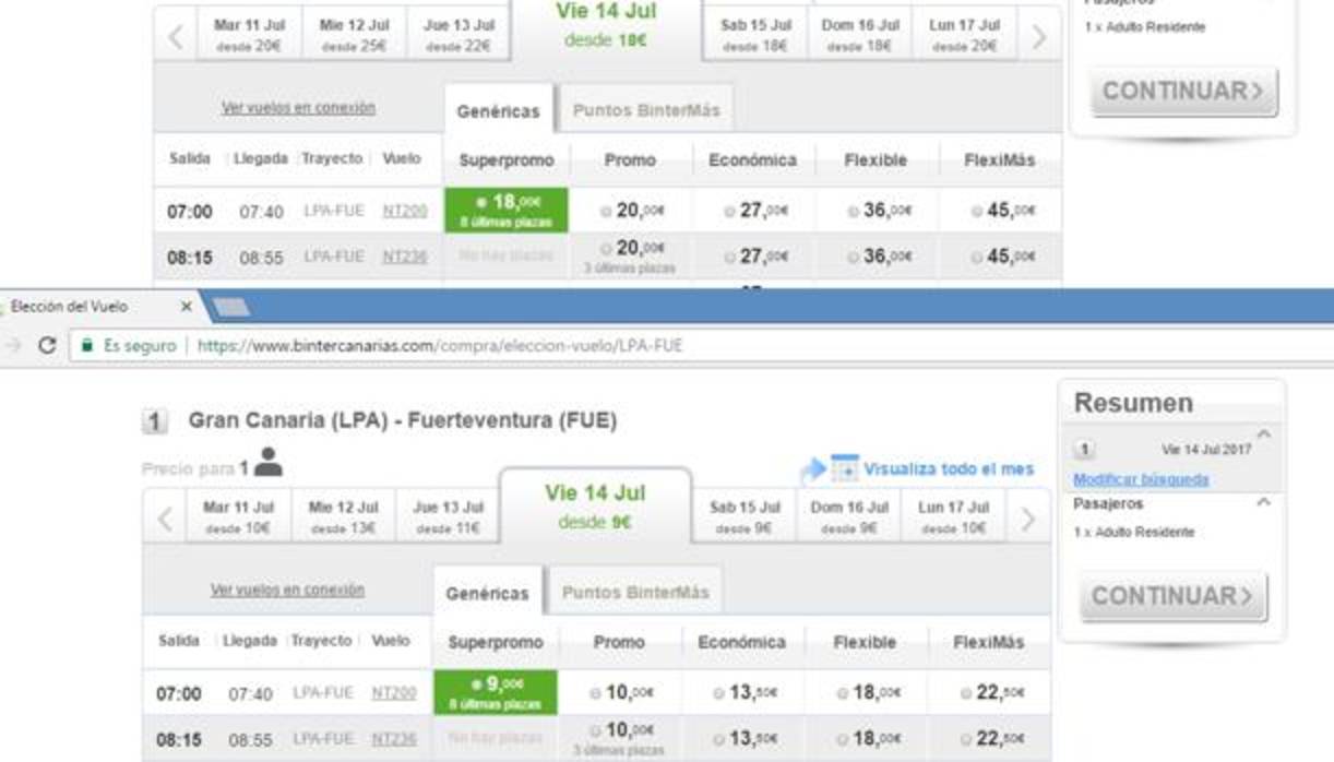 El descuento de residente de Canarias ha pasado del 50% al 75%