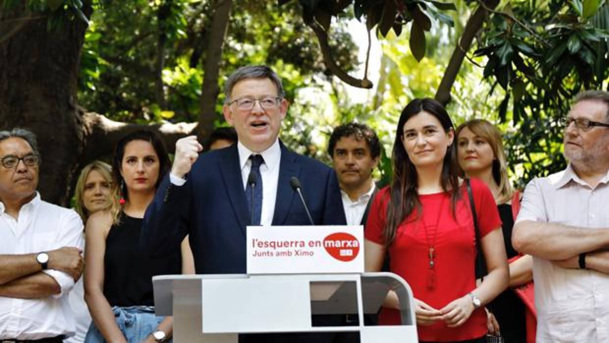 Ximo Puig, durante la presentación de su candidatura