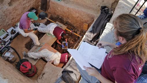 Vista de los trabajos en el cementerio de Paterna, donde se encuentran restos de personas fusiladas en el franquismo